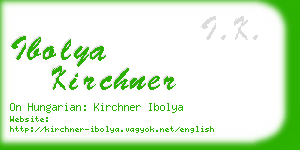 ibolya kirchner business card